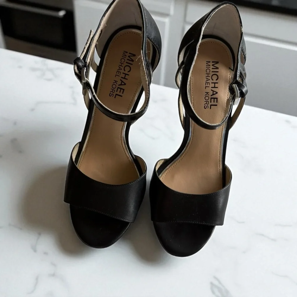 Michael Kors Black Open-Toe Heels